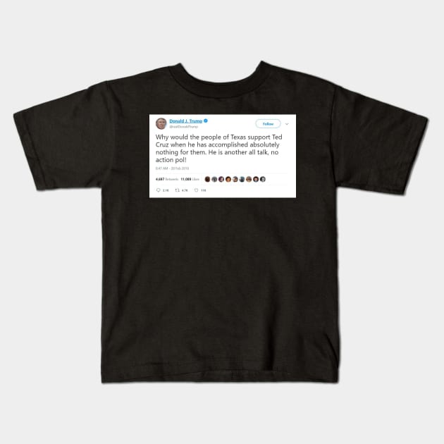 Trump's Twitter VS Ted Cruz Kids T-Shirt by The New Politicals